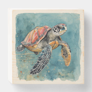 Sea Turtle Wooden Box Sign