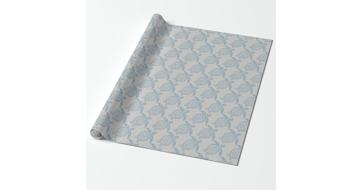 Turtle On - Blue - Wrapping Paper