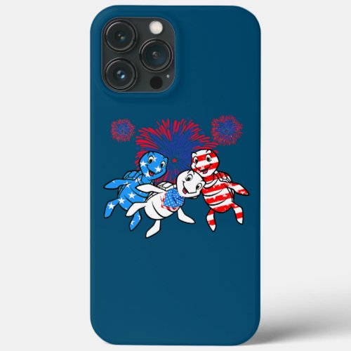 Sea Turtles 4th Of July American USA Flag iPhone 13 Pro Max Case