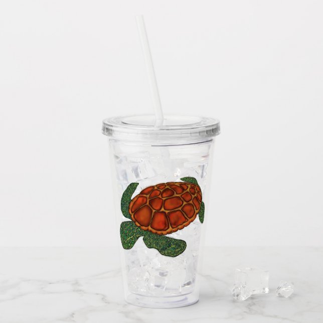 Sea Turtles Acrylic Tumbler (Front Ice)