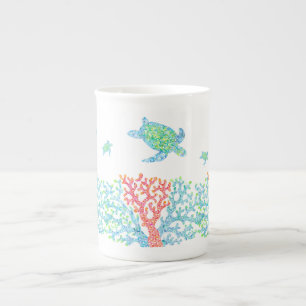 Sea Turtles and Colorful Coral Mug