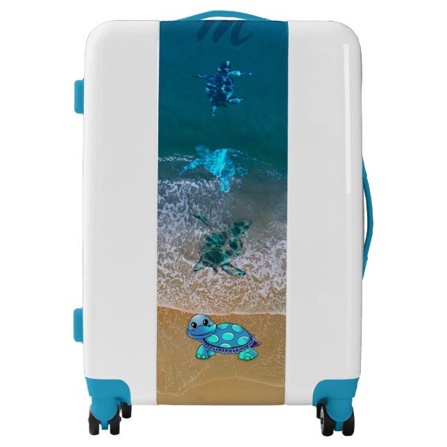 Sea Turtles at the Beach Kids Personalized Luggage (Front)