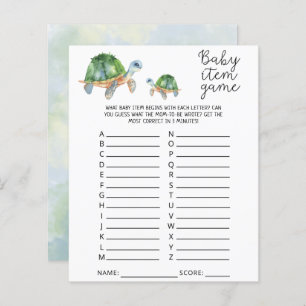 Sea turtles - Baby Item Game. Baby Shower Game