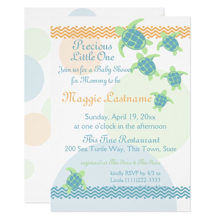 turtle baby shower invitations