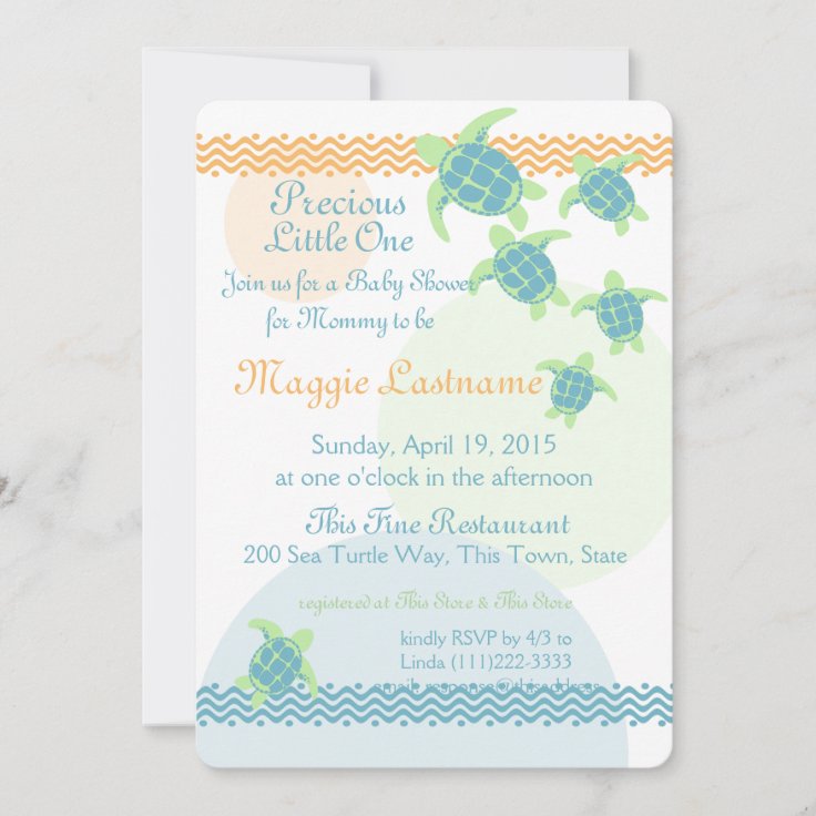 Sea Turtles Baby Shower Invitation Zazzle