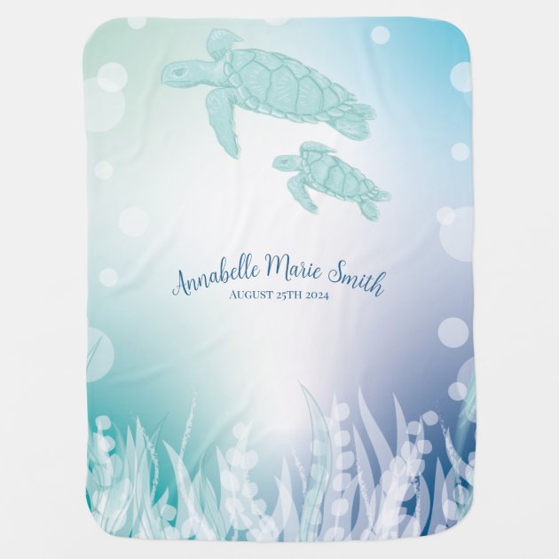 Sea Turtles Baby Shower Under the Sea Baby Blanket Zazzle