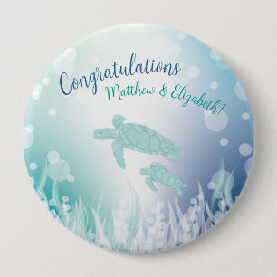 Sea Turtles Baby Shower Under the Sea Button