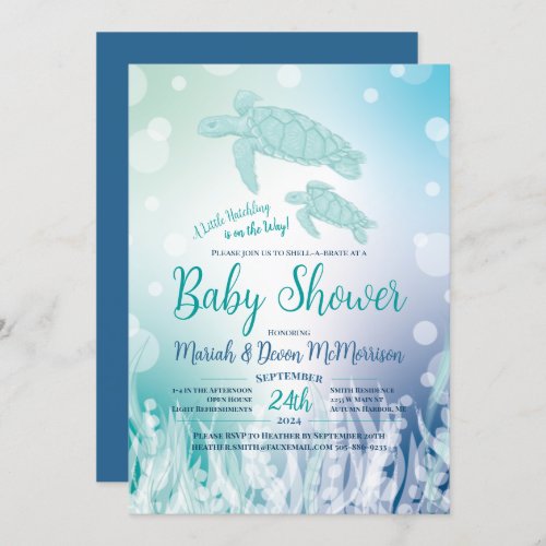 Sea Turtles Baby Shower Under the Sea Invitation