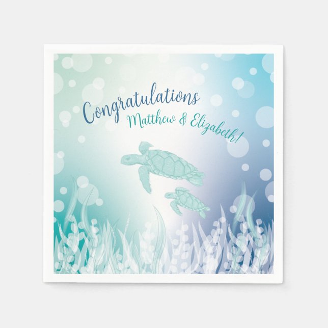 Sea Turtles Baby Shower Under the Sea Napkins (Front)