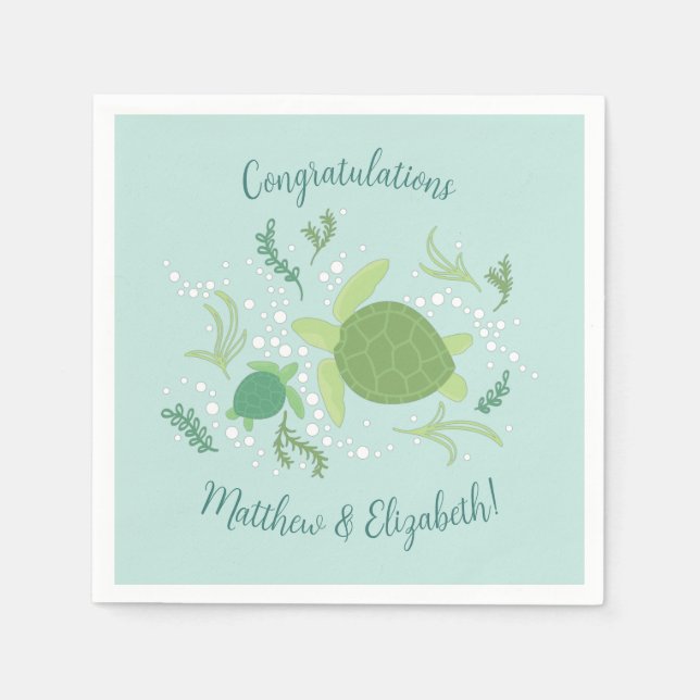 Sea Turtles Baby Shower Under the Sea Napkins (Front)