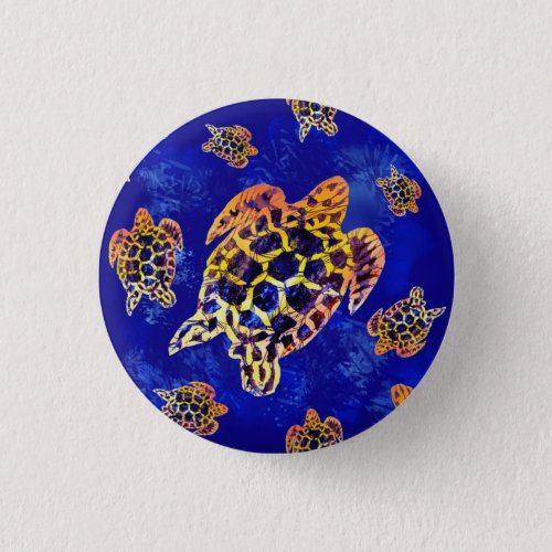 Sea Turtles Batik African Art Button