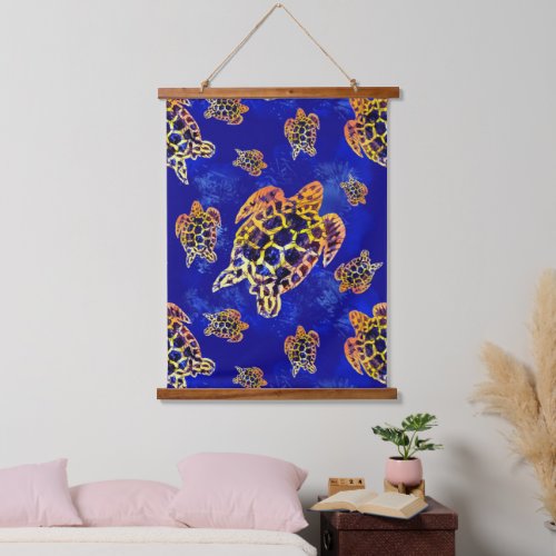 Sea Turtles Batik African Art Drawstring Bag Hanging Tapestry