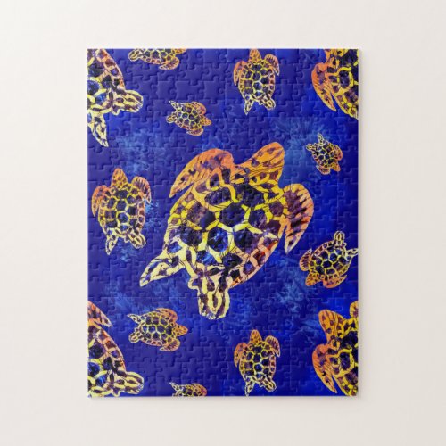 Sea Turtles Batik African Art Jigsaw Puzzle