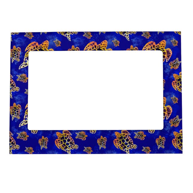 Sea Turtles Batik African Art Magnetic Frame (Front)