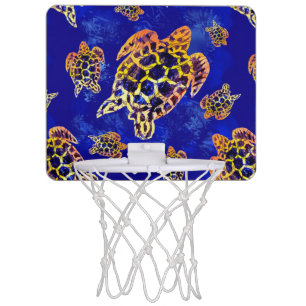 Sea Turtles Batik African Art Mini Basketball Hoop