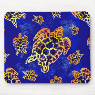 Sea Turtles Batik African Art Mouse Pad
