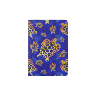 Sea Turtles Batik African Art Passport Holder