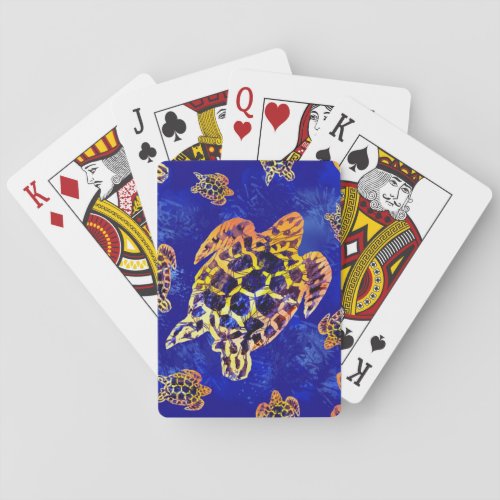 Sea Turtles Batik African Art Poker Cards