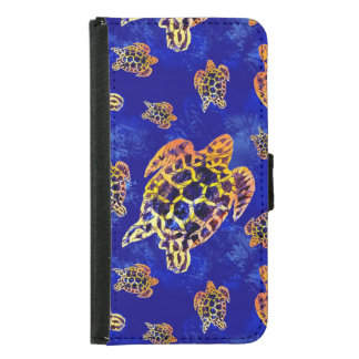 Sea Turtles Batik African Art Samsung Galaxy S5 Wallet Case