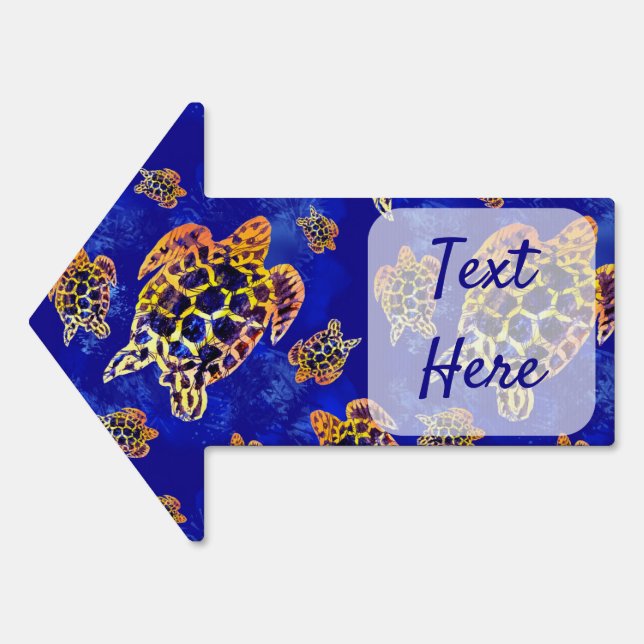 Sea Turtles Batik African Art Sign (Front)