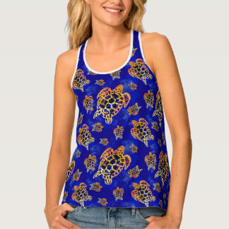 Sea Turtles Batik African Art Tank Top