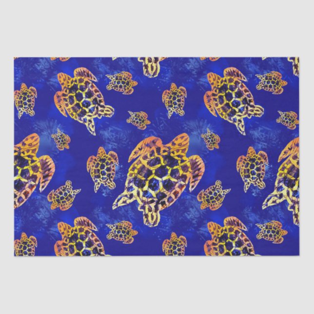 Sea Turtles Batik African Art Tissue Paper (Front)