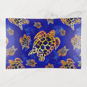 Sea Turtles Batik African Art Trinket Tray