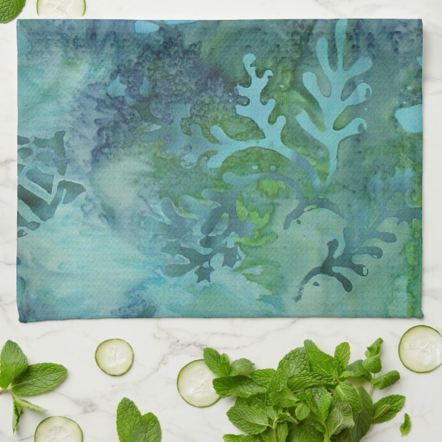 Sea Turtles Batik Kitchen Towel (Folded)