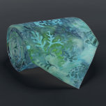 Sea Turtles Batik Tie<br><div class="desc">Men’s tie with an image,  on both sides,  of a blue and green batik of sea turtles swimming among an abundance of sea plants. See the entire Under the Sea Tie collection in the PARTY FAVORS section.</div>