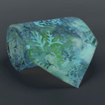 Sea Turtles Batik Tie<br><div class="desc">Men’s tie with an image,  on both sides,  of a blue and green batik of sea turtles swimming among an abundance of sea plants. See the entire Under the Sea Tie collection in the PARTY FAVORS section.</div>