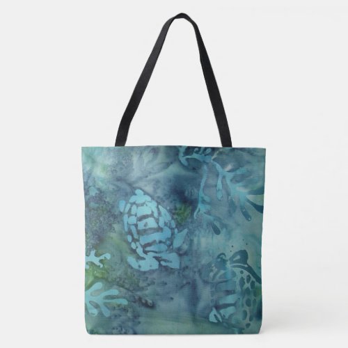 Sea Turtles Batik Tote Bag