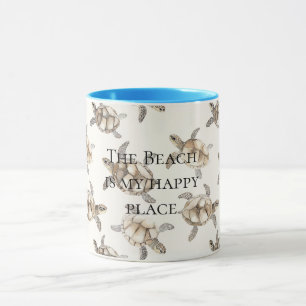 Sea Turtles Beach Happy Place Mug
