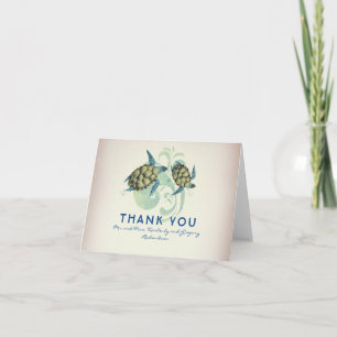 Sea Turtles Beach Tropical Thank You Card