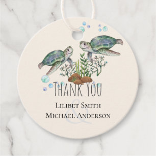 Sea Turtles Beach Wedding Favor Tags