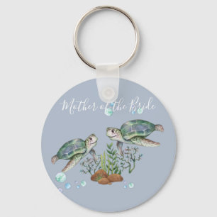 Sea Turtles Beach Wedding Keychain