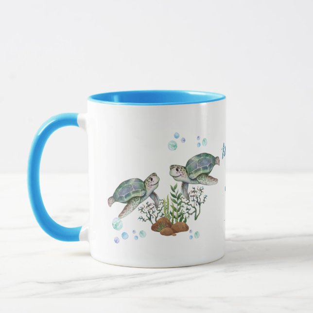 Sea Turtles Beach Wedding Mug (Left)