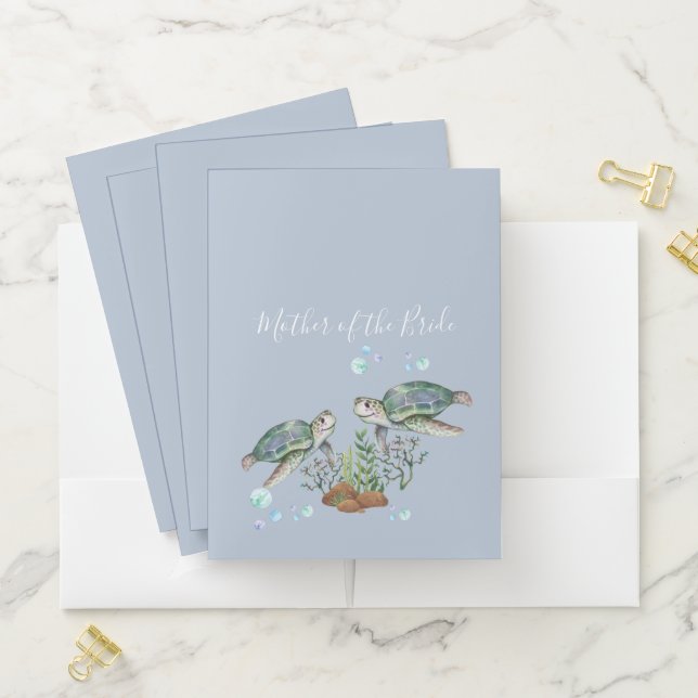 Sea Turtles Beach Wedding Pocket Folder (In Situ)