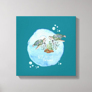 Sea Turtles BFFs - Personalized Best Friends Gifts Canvas Print