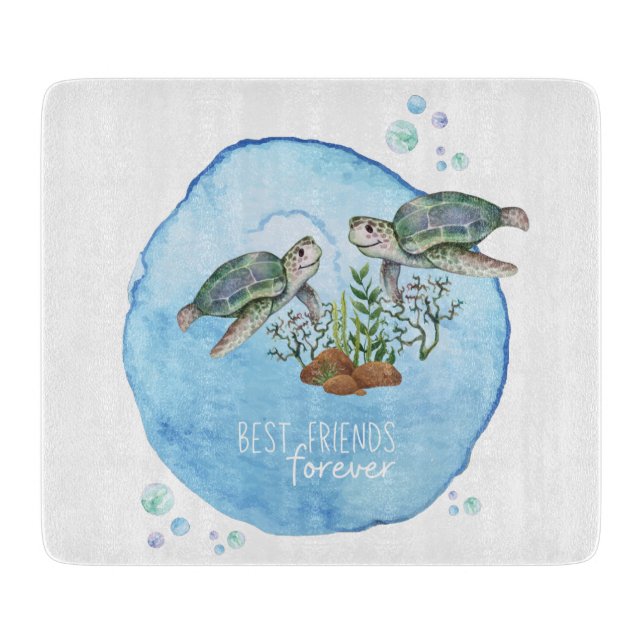 Sea Turtles BFFs - Personalized Best Friends Gifts Cutting Board (Front)