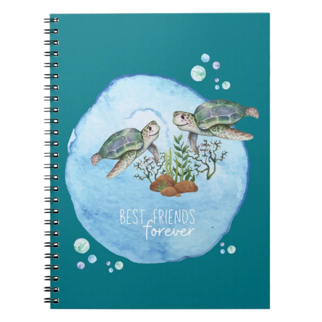 Sea Turtles BFFs - Personalized Best Friends Gifts Notebook (Front)