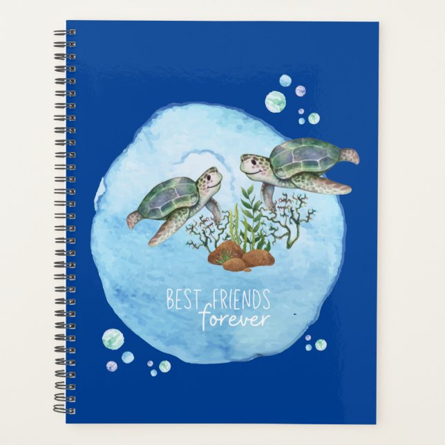 Sea Turtles BFFs - Personalized Best Friends Gifts Planner (Front)