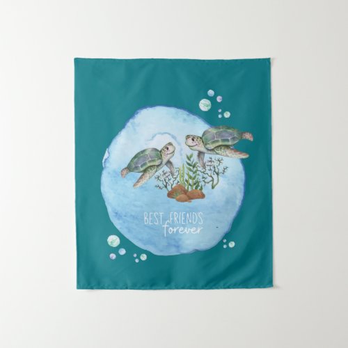 Sea Turtles BFFs _ Personalized Best Friends Gifts Tapestry