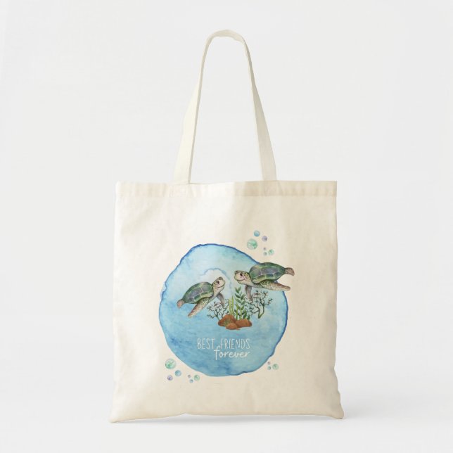 Sea Turtles BFFs - Personalized Best Friends Gifts Tote Bag (Front)