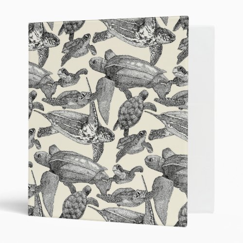 sea turtles black pearl 3 ring binder