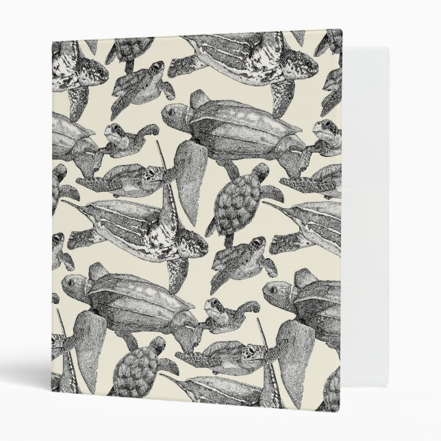 sea turtles black pearl 3 ring binder (Front/Inside)