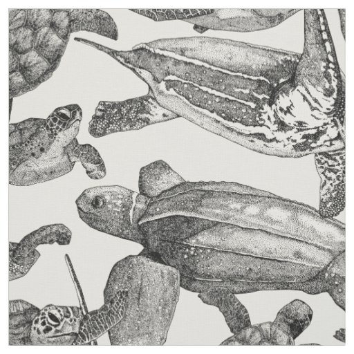 sea turtles black pearl fabric