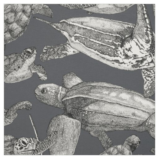 sea turtles black soot fabric
