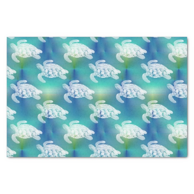 Sea Turtles Blue Aqua Tissue Paper | Zazzle