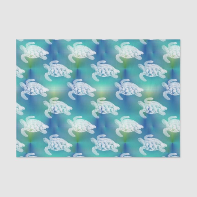 Sea Turtles Blue Aqua Tissue Paper (Front)