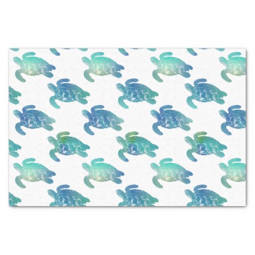 Sea Turtles Blue Aqua Tissue Paper